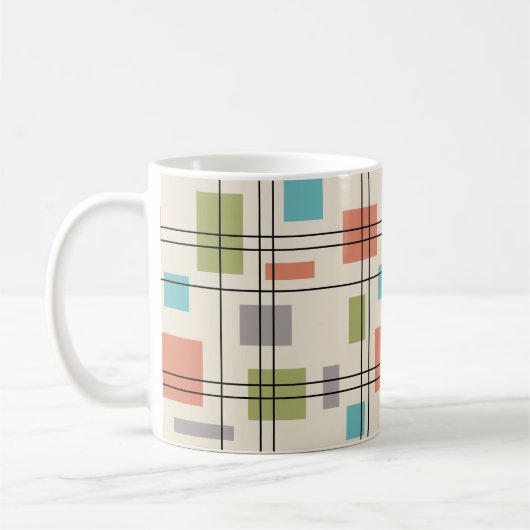 Mid Century Moderne Geometric 3 Koffiemok (Links)