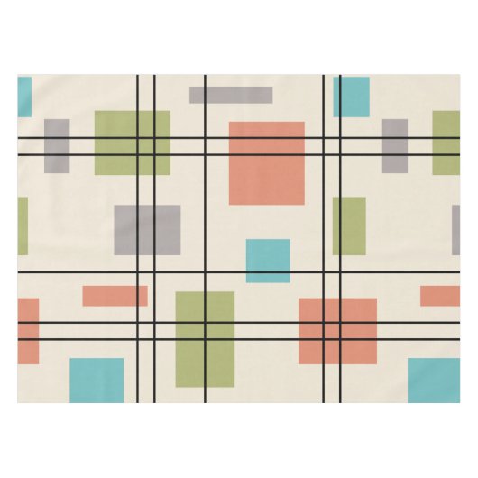 Mid Century Moderne Geometric 3 Tafelkleed (Voorkant (Horizontaal))