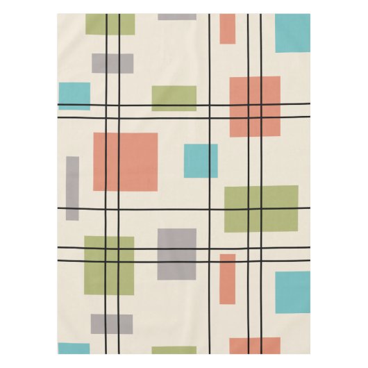 Mid Century Moderne Geometric 3 Tafelkleed (Voorkant)