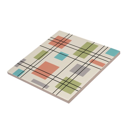 Mid Century Moderne Geometric 3 Tegeltje (Zijkant)