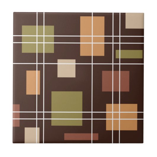Mid Century Moderne Geometric 6 Tegeltje (Voorkant)