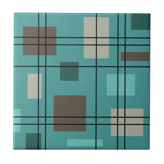 Mid Century Moderne Geometric 8 Tegeltje (Voorkant)