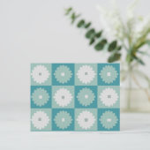 Mid Century Moderne Geometric Flowers Briefkaart (Staand voorkant)