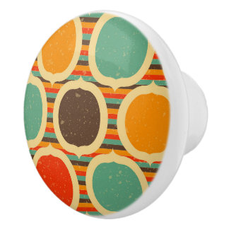 Mid Century Moderne geometrische 5 Keramische Knop