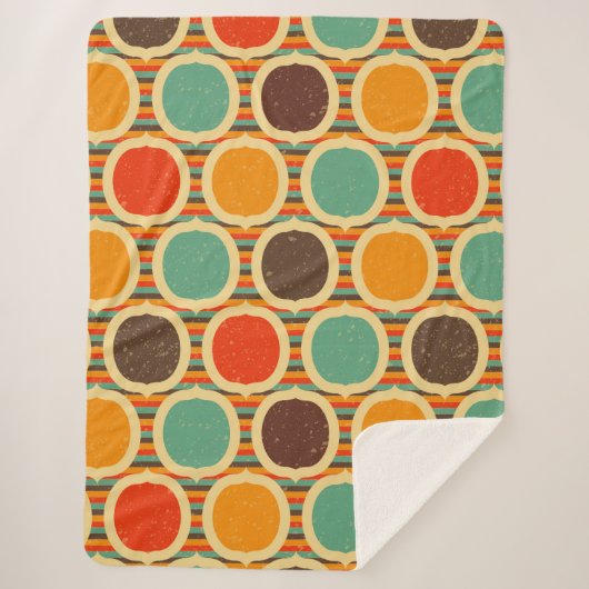 Mid Century Moderne geometrische 5 Sherpa Deken (Voorkant)