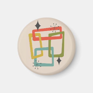 Mid-Century Moderne Geometrische Abstract Magneet