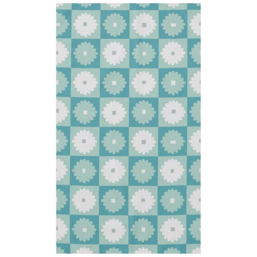Mid Century Moderne Geometrische Flowers Tableclot Tafelkleed (Voorkant)