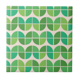 Mid Century Moderne geometrische groene vormen Tegeltje