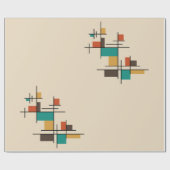 Mid Century Moderne Geometrische Kleur Cadeaupapier (Vlak)