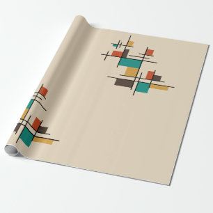 Mid Century Moderne Geometrische Kleur Cadeaupapier