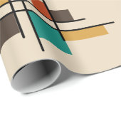 Mid Century Moderne Geometrische Kleur Cadeaupapier (Rol Hoek)