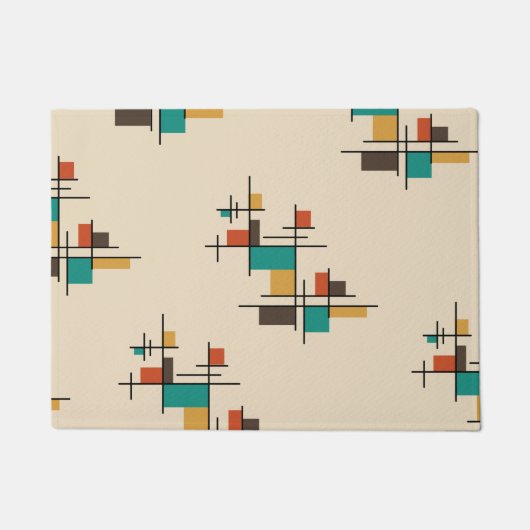 Mid Century Moderne Geometrische Kleur Deurmat (Voorkant)