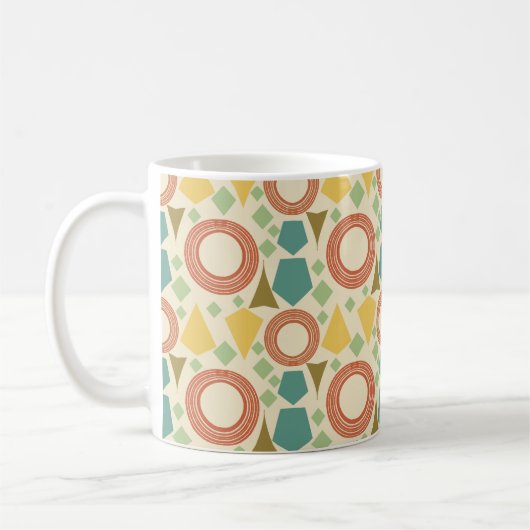 Mid Century Moderne Geometrische Kleur Koffiemok (Links)