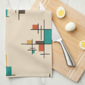 Mid Century Moderne Geometrische Kleur Theedoek (Quarter Fold)