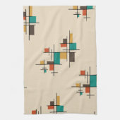 Mid Century Moderne Geometrische Kleur Theedoek (Verticaal)