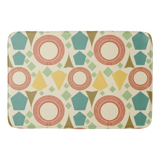 Mid Century Moderne Geometrische Kleurrijke Bathma Badmat (Voorkant)