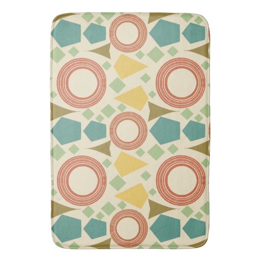 Mid Century Moderne Geometrische Kleurrijke Bathma Badmat (Voorkant Verticaal)