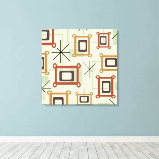 Mid Century Moderne Geometrische Kunst Canvas Afdruk (Insitu (Houten vloer))