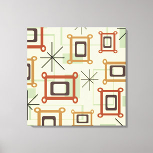 Mid Century Moderne Geometrische Kunst Canvas Afdruk