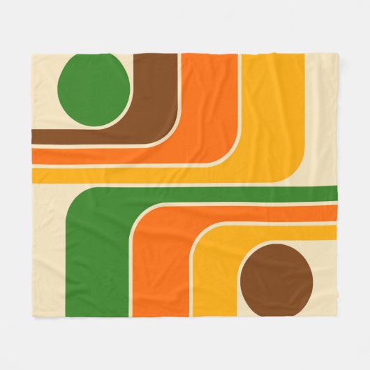 Mid Century Moderne Geometrische Ontwerp Fleece Deken (Voorkant (Horizontaal))