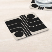 Mid Century Moderne Geometrische Ontwerp Kartonnen Onderzetters (Schuin)