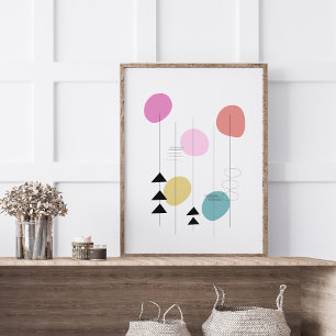 Mid Century Moderne Geometrische Ontwerp Poster