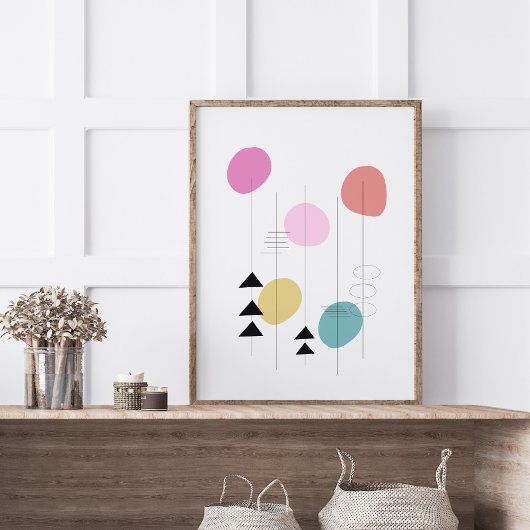 Mid Century Moderne Geometrische Ontwerp Poster