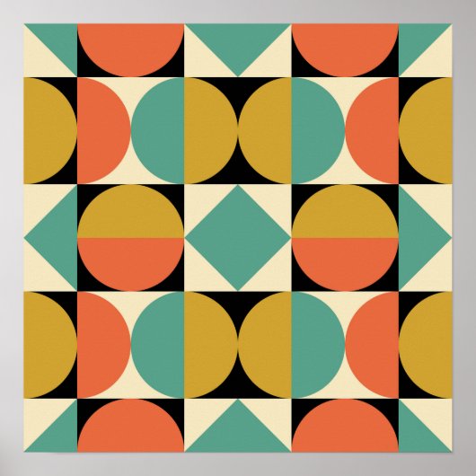Mid Century Moderne Geometrische Ontwerp Poster (Voorkant)