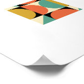 Mid Century Moderne Geometrische Ontwerp Poster (Hoek)