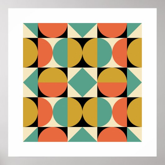 Mid Century Moderne Geometrische Ontwerp Poster (Voorkant)