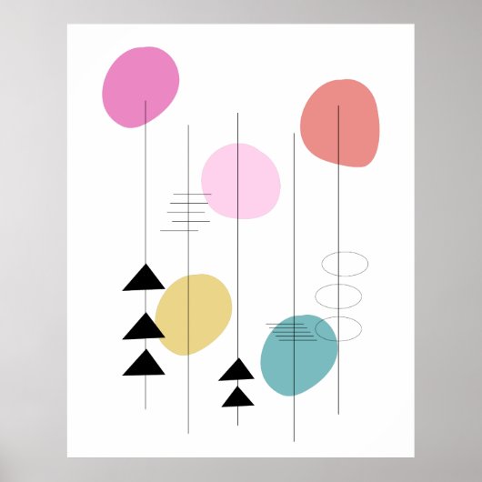 Mid Century Moderne Geometrische Ontwerp Poster (Voorkant)