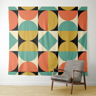 Mid Century Moderne Geometrische Ontwerp Wandkleed