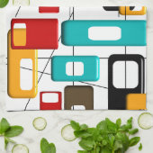 Mid-Century Moderne geometrische ontwerpcadeaus Theedoek (Gevouwen)