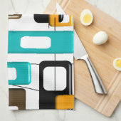 Mid-Century Moderne geometrische ontwerpcadeaus Theedoek (Quarter Fold)