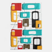 Mid-Century Moderne geometrische ontwerpcadeaus Theedoek (Verticaal)