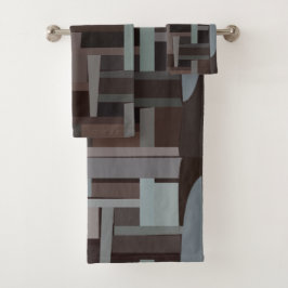 Mid Century Moderne Geometrische Patroon Bad Handdoek