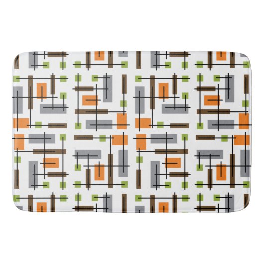 Mid Century Moderne Geometrische Patroon Badmat (Voorkant)