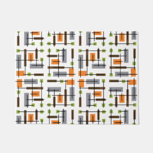 Mid Century Moderne Geometrische Patroon Deurmat