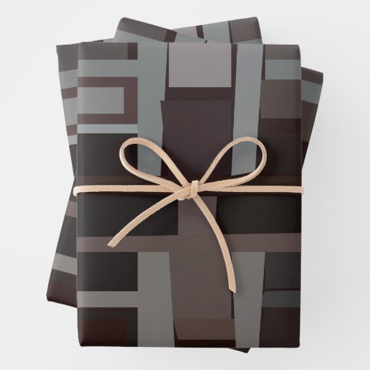 Mid Century Moderne Geometrische Patroon Inpakpapier Vel (In situ)