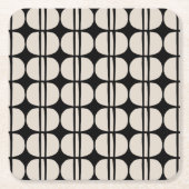 Mid Century Moderne Geometrische Patroon Kartonnen Onderzetters (Voorkant)