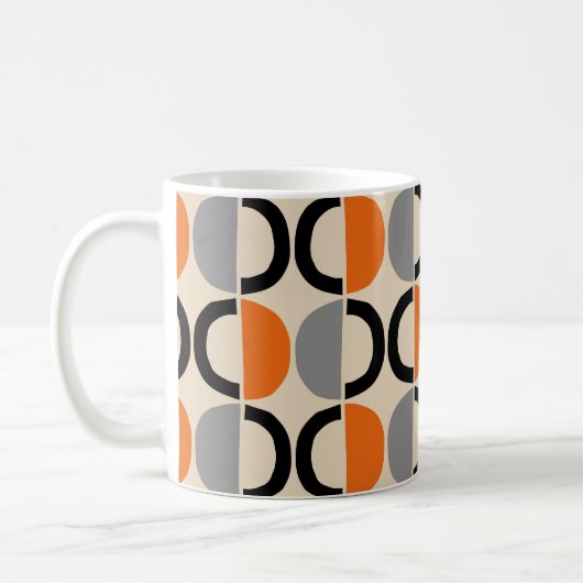 Mid Century Moderne Geometrische Patroon Koffiemok (Links)