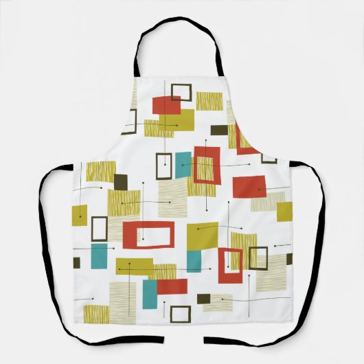 Mid Century Moderne Geometrische Patroon Schort (Voorkant)