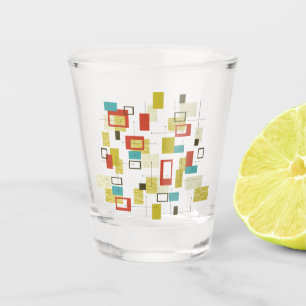 Mid Century Moderne Geometrische Patroon Shot Glas