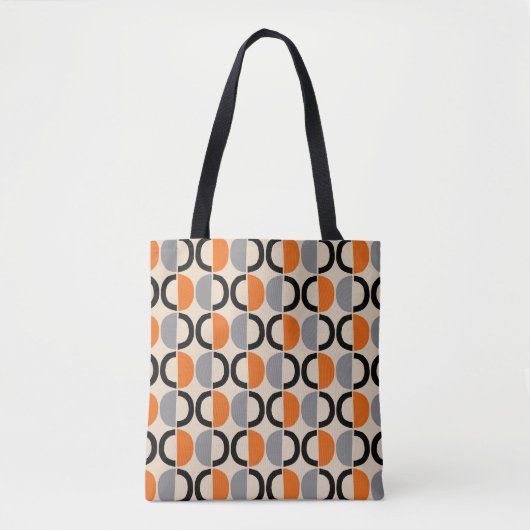 Mid Century Moderne Geometrische Patroon Tote Bag (Voorkant)