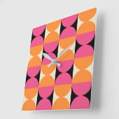 Mid Century Moderne Geometrische Patroon Vierkante Klok (Hoek)