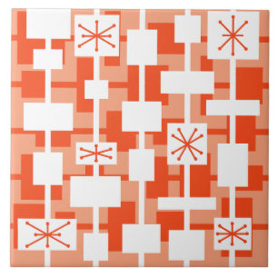 Mid Century Moderne Geometrische Peach Tegeltje