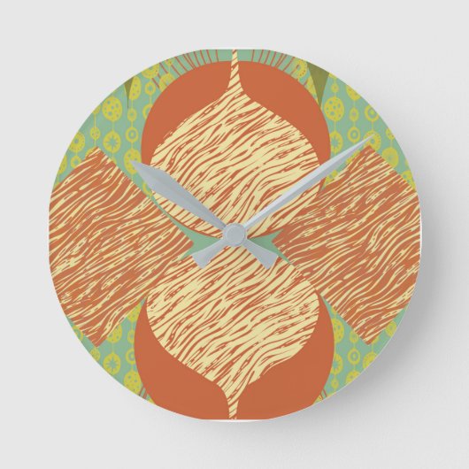 Mid Century Moderne Geometrische  Ronde Klok (Voorkant)