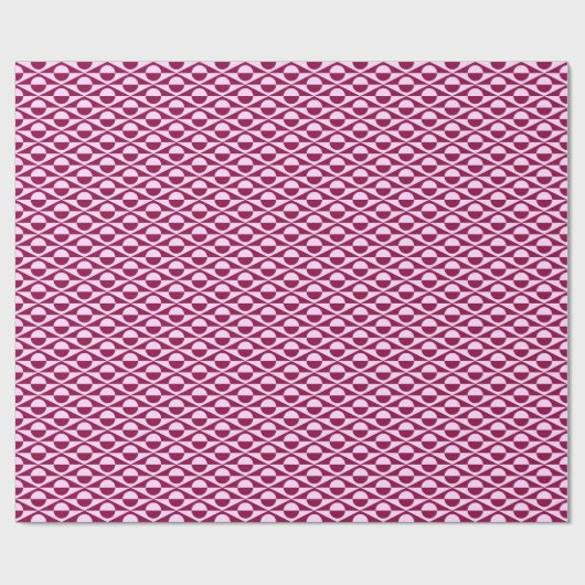 Mid-Century Moderne geometrische, roze en Bourgogn Cadeaupapier (Vlak)