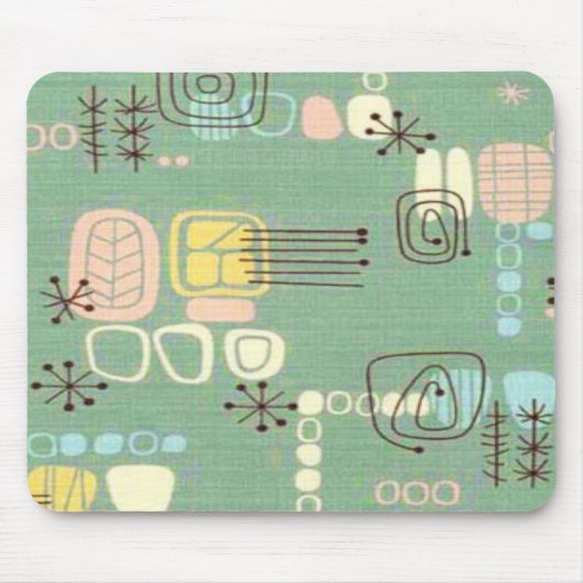 Mid Century Moderne Grafische Design Mousepad Muismat (Voorkant)