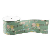 Mid Century Moderne Grafische Design Ribbon Grosgrain Lint (Spoel)